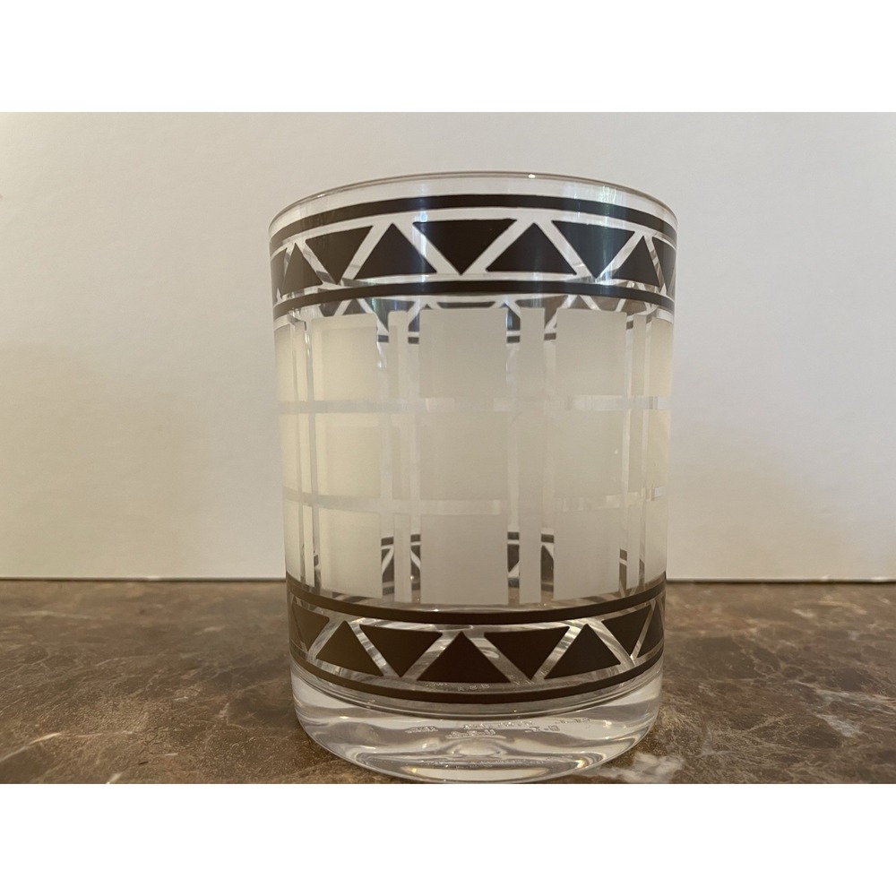 HJ Stotter 6 Acrylic Cups MCM Art Deco Old Fashioned Rock Glasses Frosted SET - Picture 14 of 16